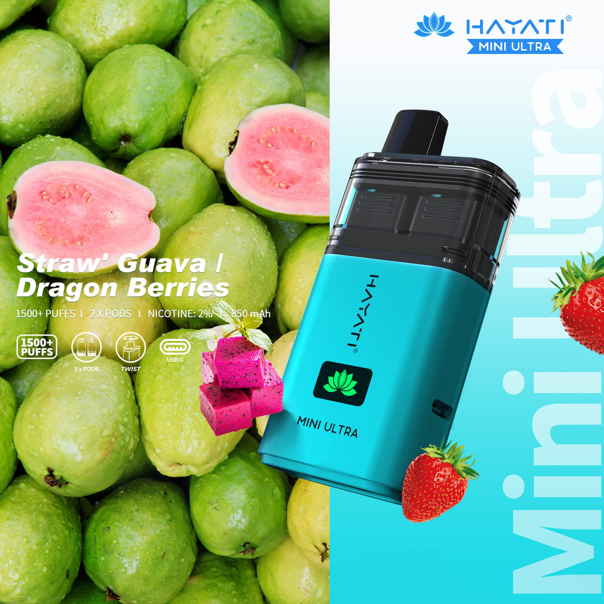buy Hayati Mini Ultra 1500 Disposable Vape at Wolfvapes.co.uk