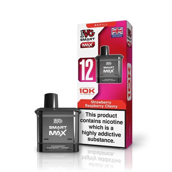 bulk wholesale IVG Smart Max 10k Prefilled Refill Pods Pack of 5 - Strawberry Raspberry Cherry