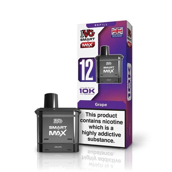 bulk wholesale IVG Smart Max 10k Prefilled Refill Pods Pack of 5 - Grape