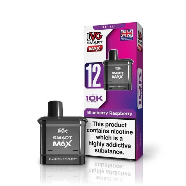 bulk wholesale IVG Smart Max 10k Prefilled Refill Pods Pack of 5 - Blueberry Raspberry