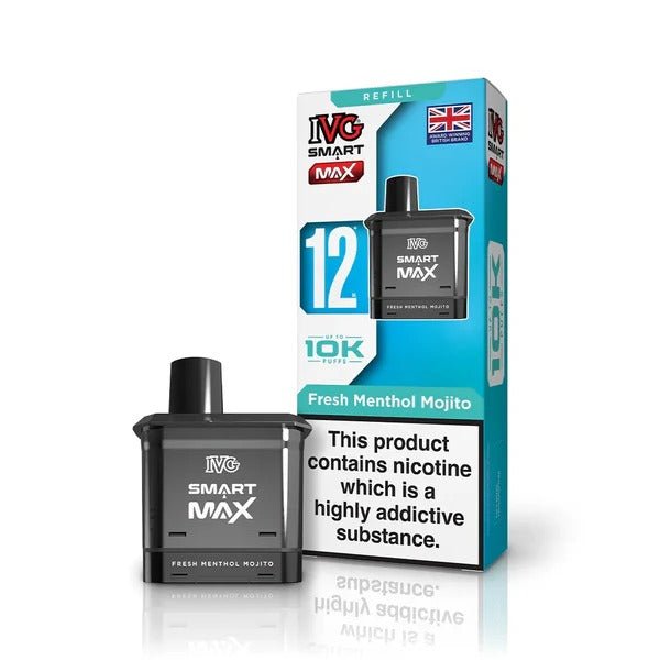 bulk wholesale IVG Smart Max 10k Prefilled Refill Pods Pack of 5 - Fresh Menthol Mojito