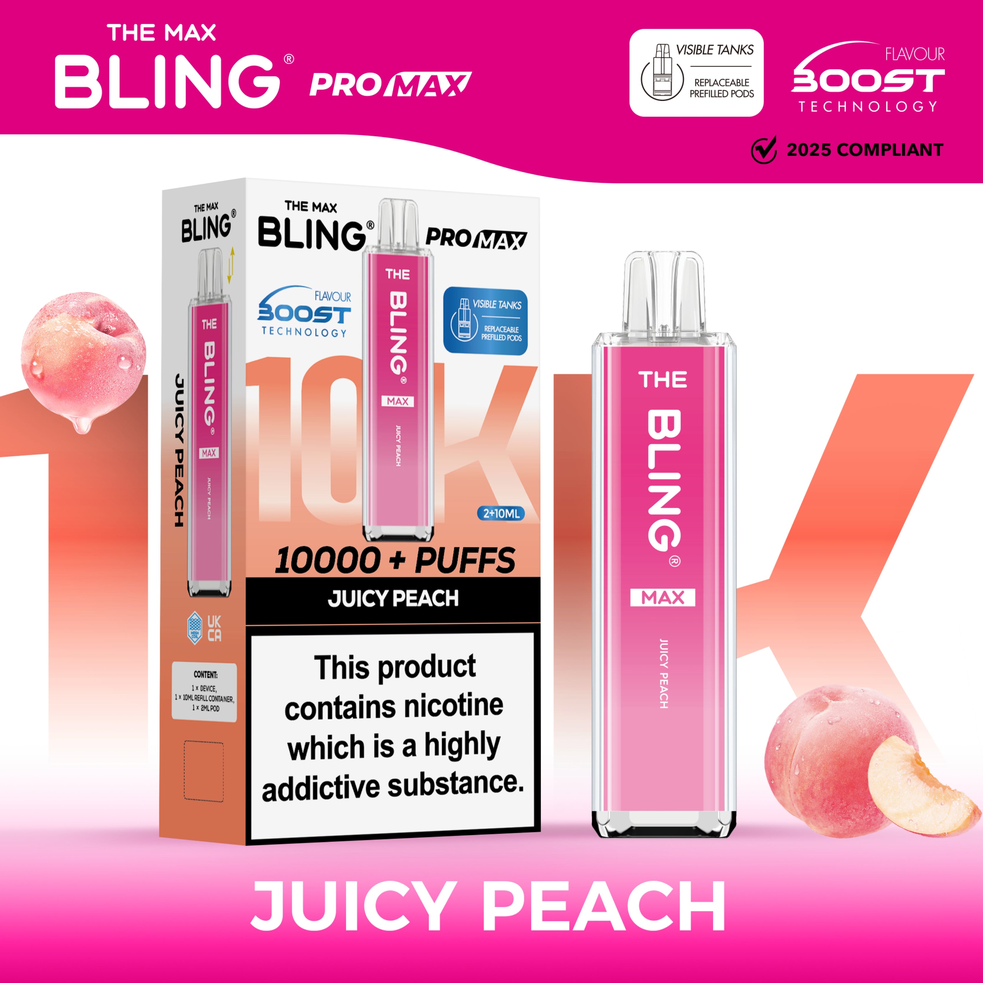 The Crystal Bling Max 10000 Preffilled Vape Kit Box of 5 The Crystal Bling Max 10000 Preffilled Vape Kit Box of 5