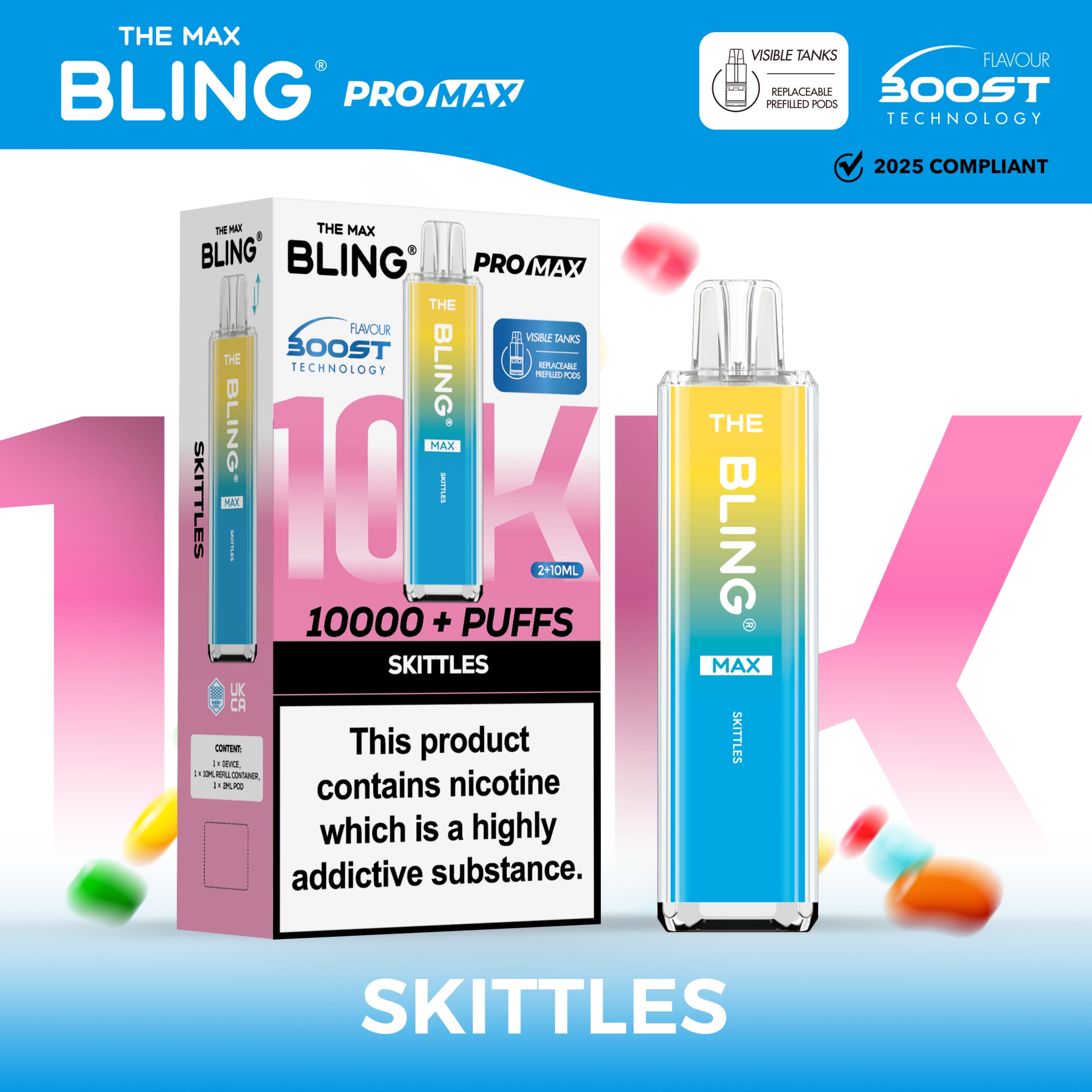 The Crystal Bling Max 10000 Preffilled Vape Kit Box of 5 The Crystal Bling Max 10000 Preffilled Vape Kit Box of 5