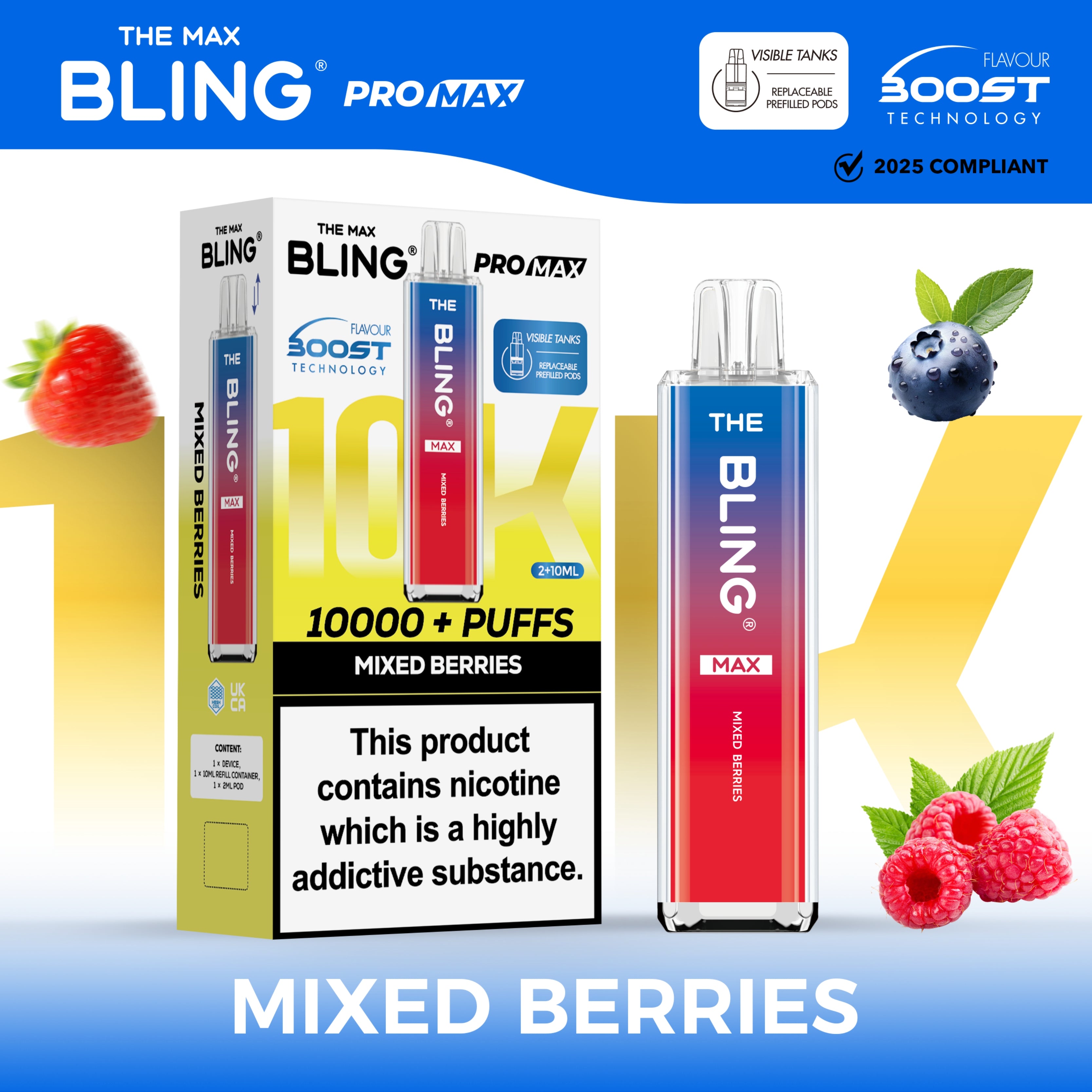 The Crystal Bling Max 10000 Preffilled Vape Kit Box of 5 The Crystal Bling Max 10000 Preffilled Vape Kit Box of 5