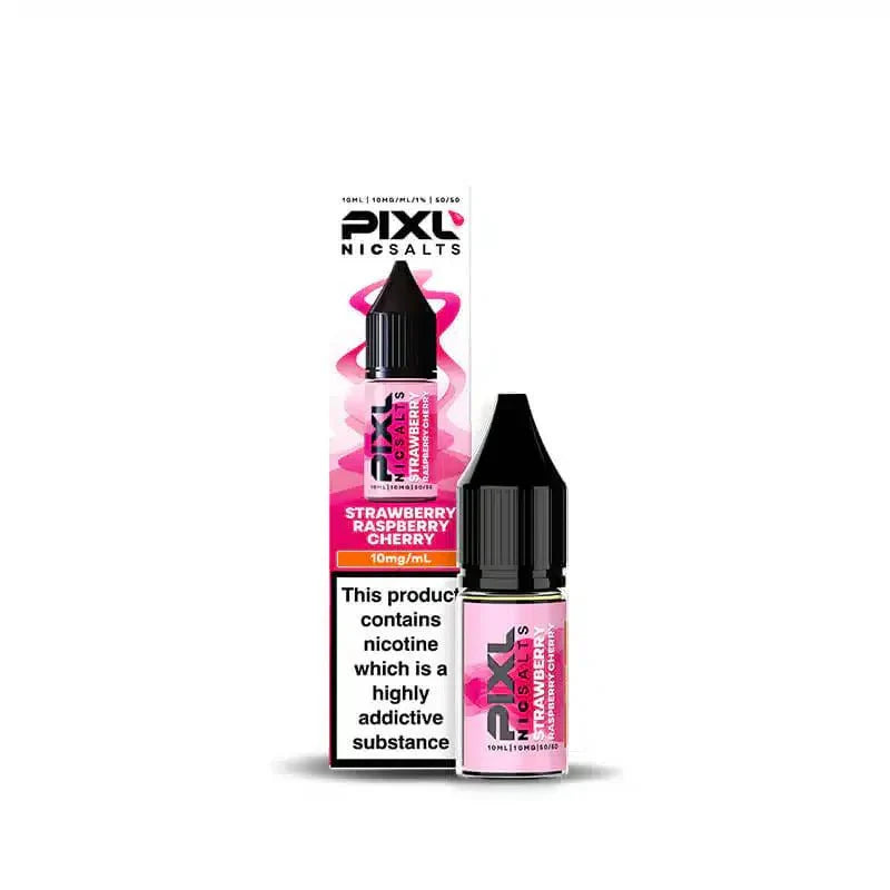 PIXL Nic Salt 10ml E - Liquids Box of 10 - Strawberry Raspberry Cherry