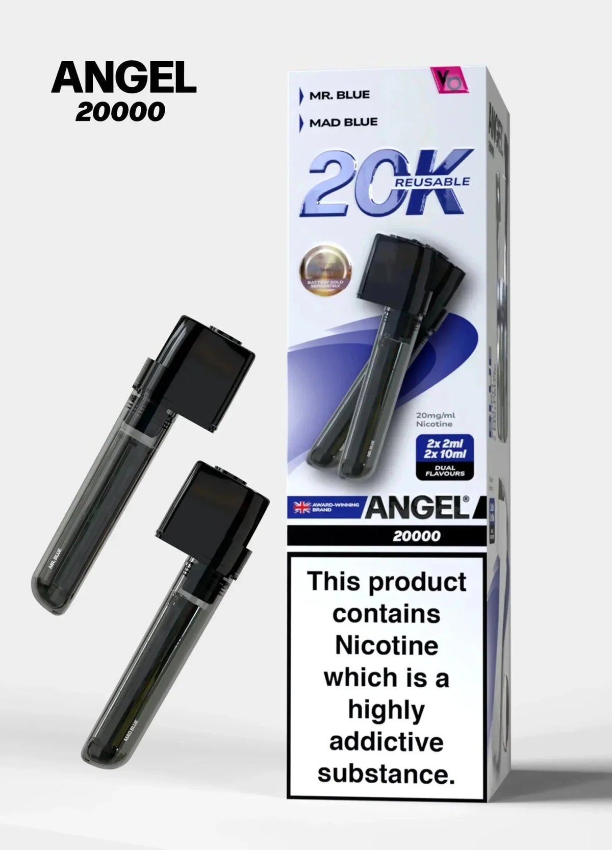 bulk wholesale Vapes Bars Angel 20000 Prefilled Pods Box of 5 - Blue Edition