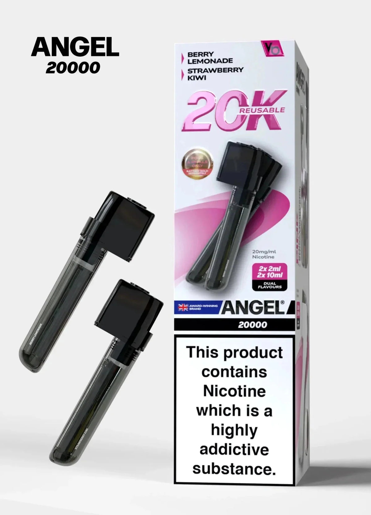 bulk wholesale Vapes Bars Angel 20000 Prefilled Pods Box of 5 - Pink Edition
