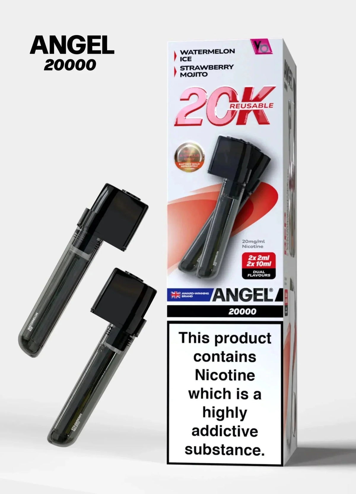bulk wholesale Vapes Bars Angel 20000 Prefilled Pods Box of 5 - Red Edition
