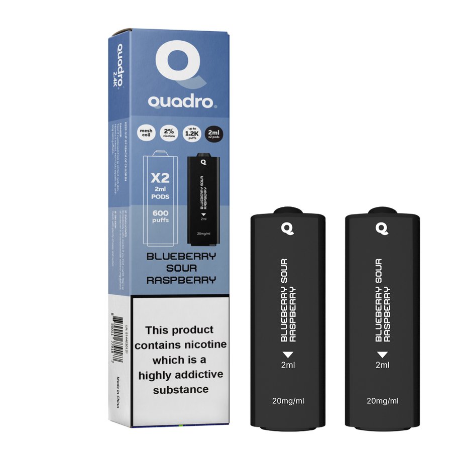 4 in 1 Quadro 2400 Puffs Replacement Pods Box of 10 - Mcr Vape Distro