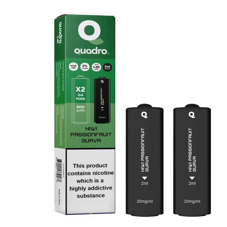 4 in 1 Quadro 2400 Puffs Replacement Pods Box of 10 - Mcr Vape Distro