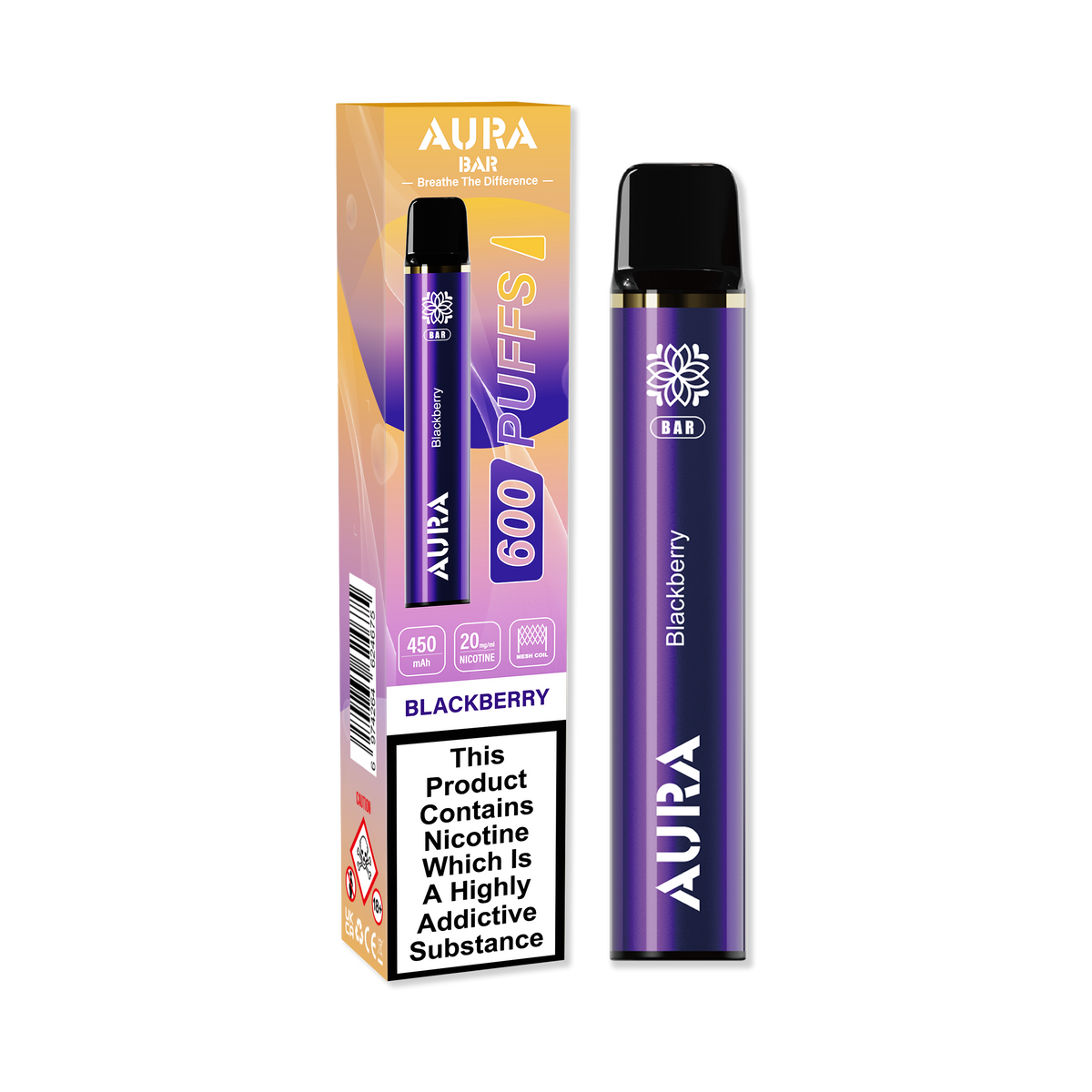 Aura Bar 600 Puffs Disposbale Vape Pod Box of 10