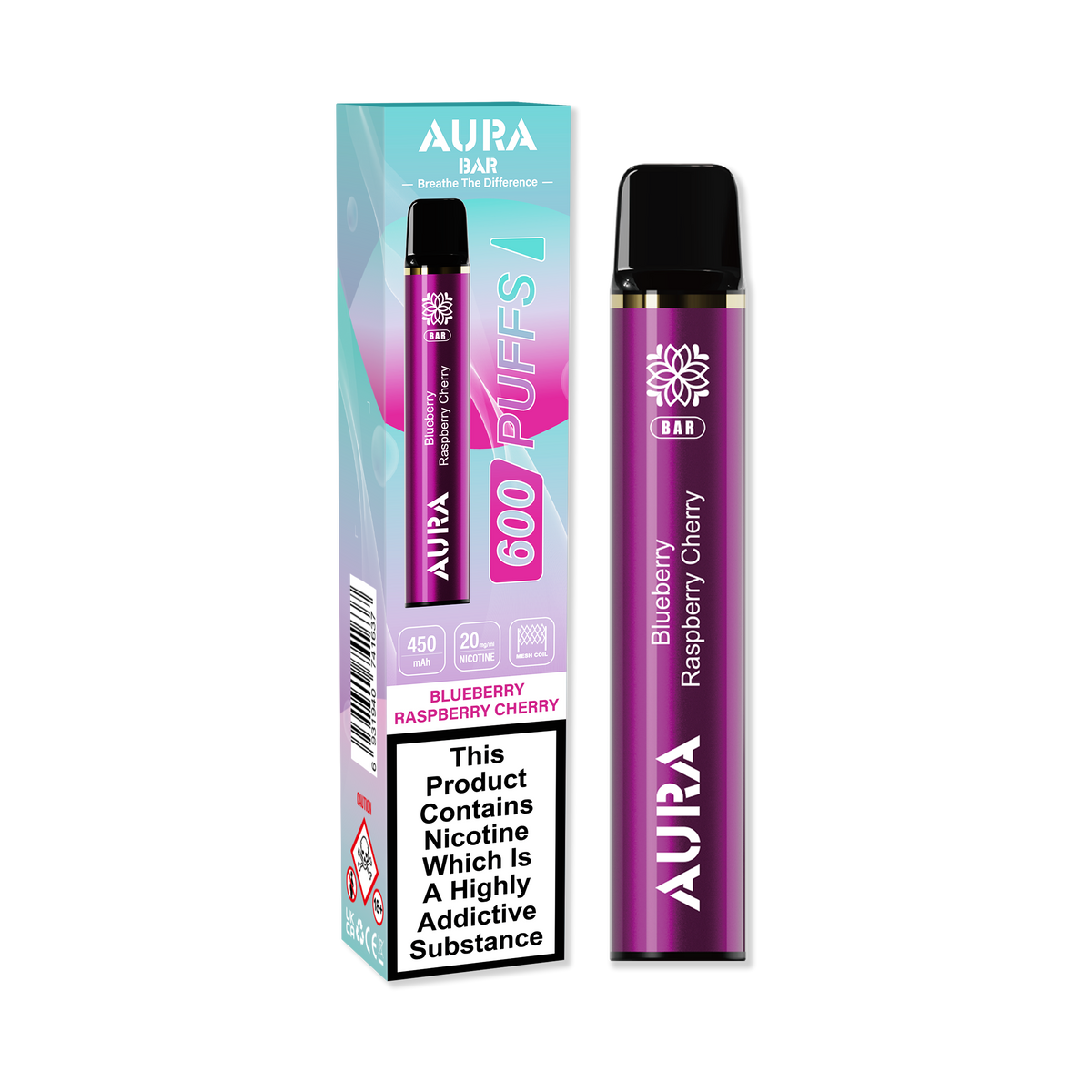 Aura Bar 600 Puffs Disposbale Vape Pod Box of 10