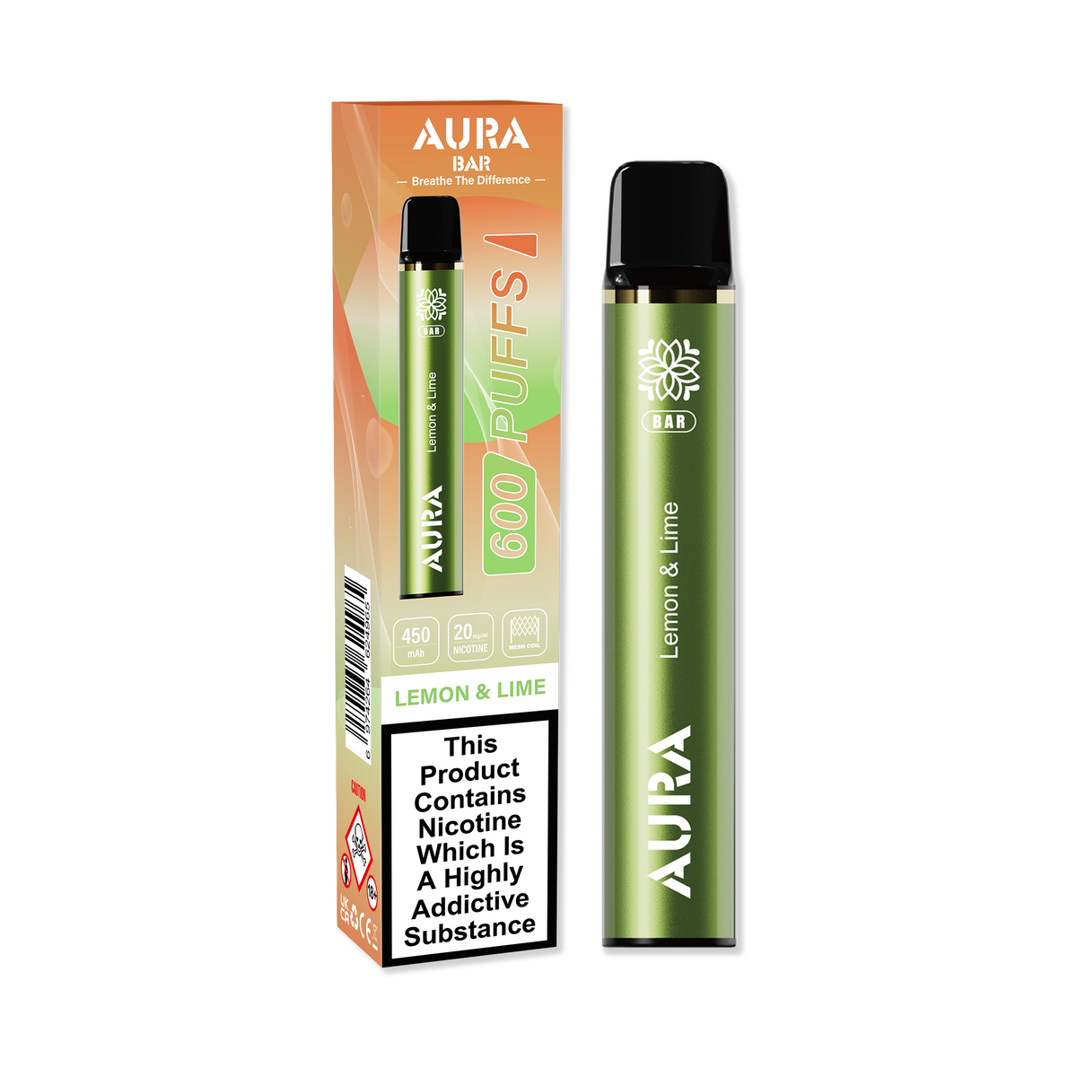 Aura Bar 600 Puffs Disposbale Vape Pod Box of 10