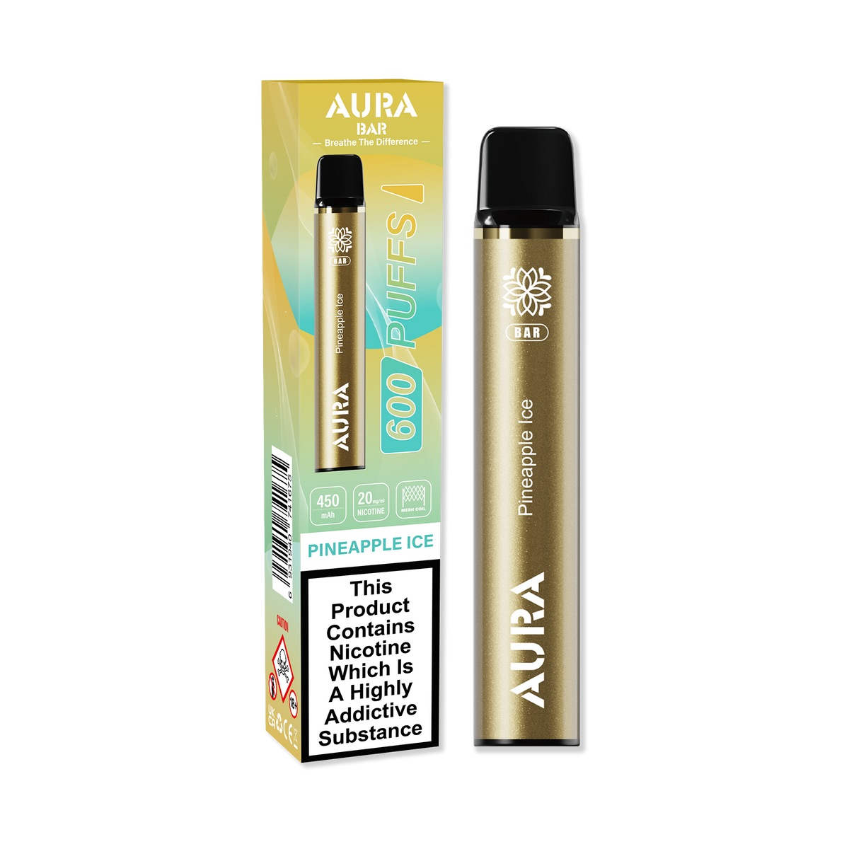 Aura Bar 600 Puffs Disposbale Vape Pod Box of 10