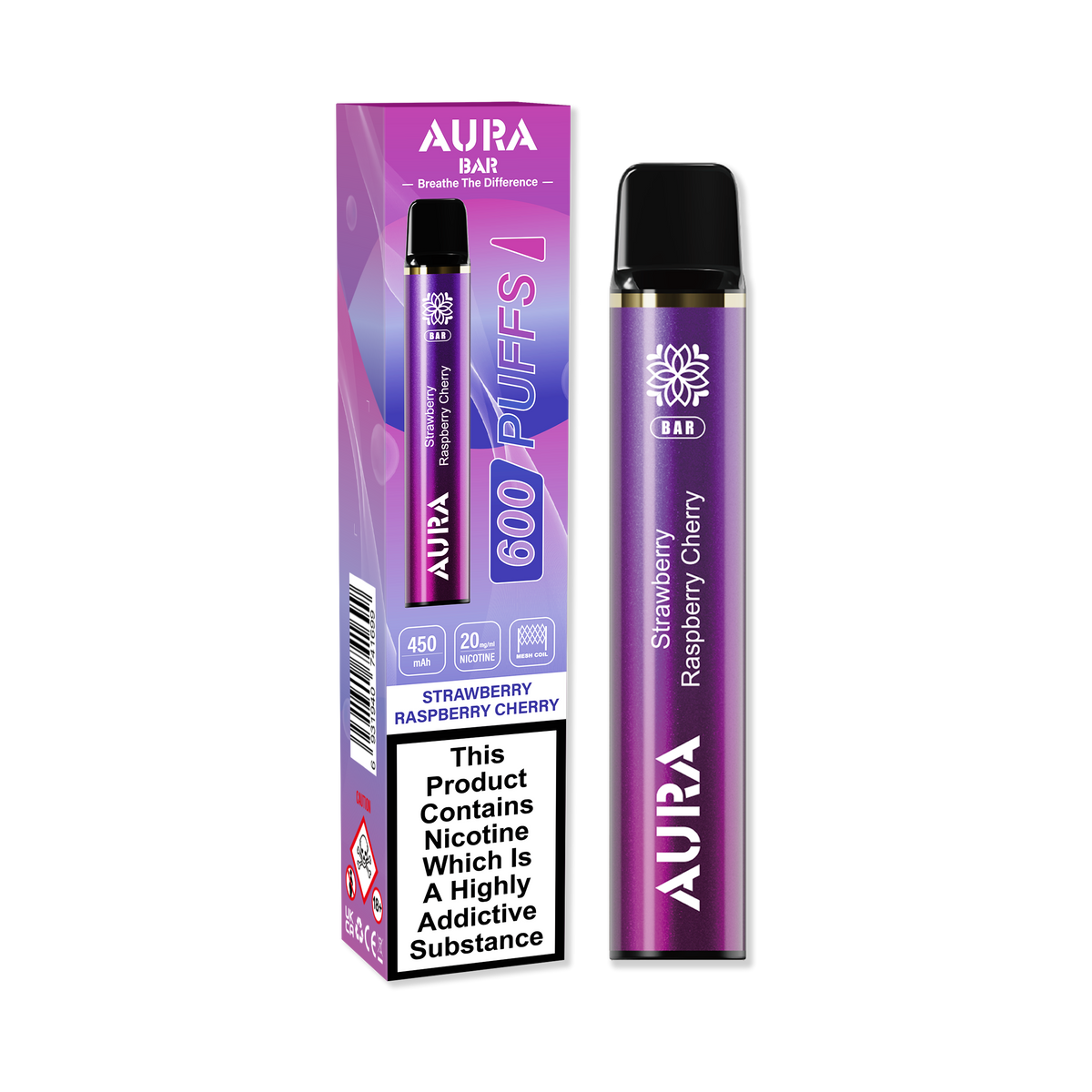 Aura Bar 600 Puffs Disposbale Vape Pod Box of 10