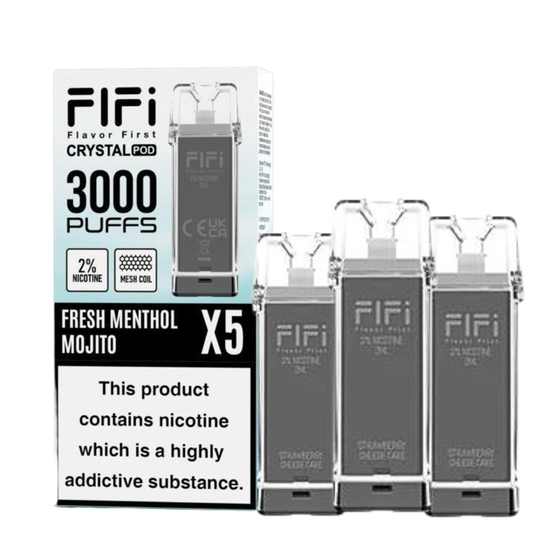 Crystal FIFI 3000 Puffs 5 in 1 Replacement Pods - Box of 10 - Mcr Vape Distro