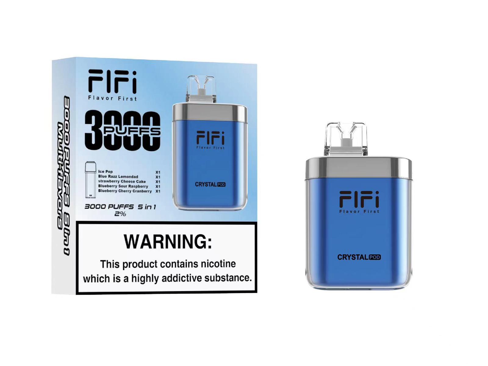 FiFi Crystal Pod 3000 Puffs Disposable Vape Pod 5 in 1 FiFi Crystal Pod 3000 Puffs Disposable Vape Pod 5 in 1