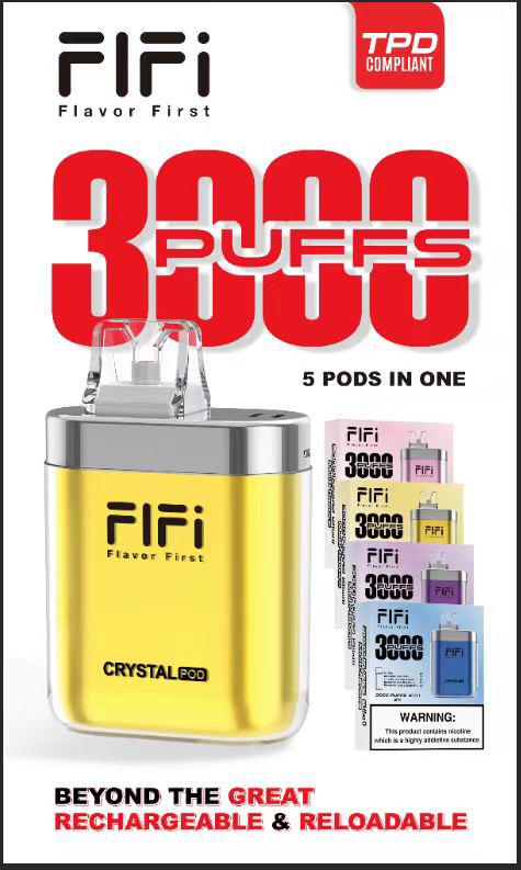 FiFi Crystal Pod 3000 Puffs Disposable Vape Pod 5 in 1 FiFi Crystal Pod 3000 Puffs Disposable Vape Pod 5 in 1