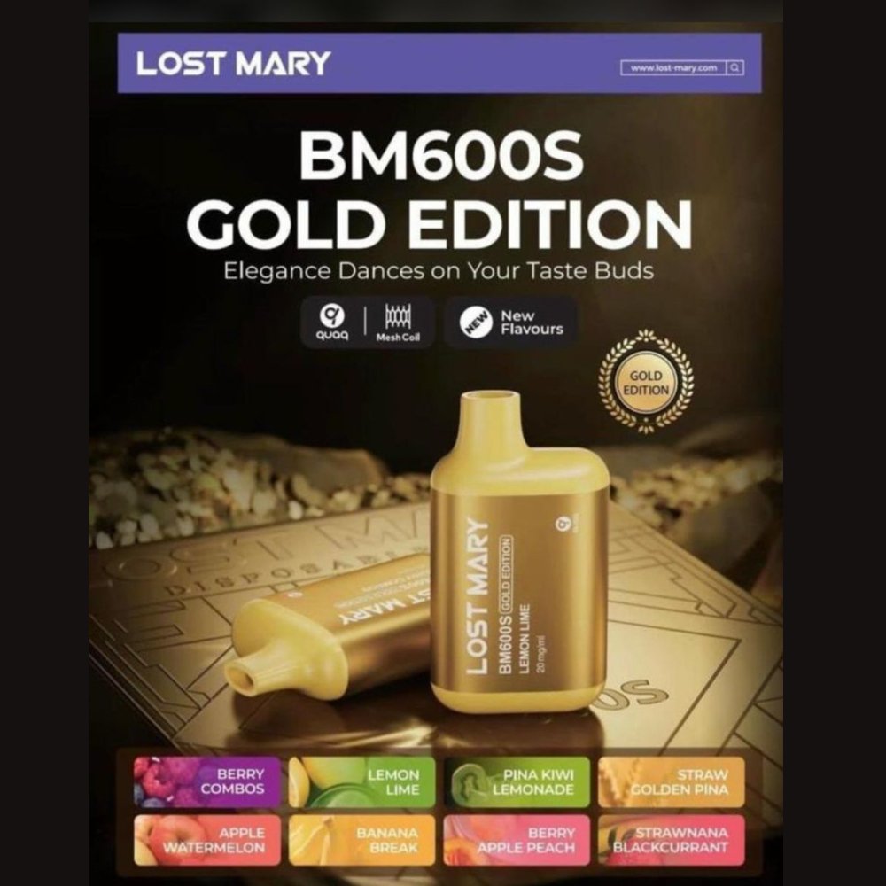 Lost Mary BM600S Gold Edition Disposable Vape Puff Pod (BOX OF 10) #Simbavapes#