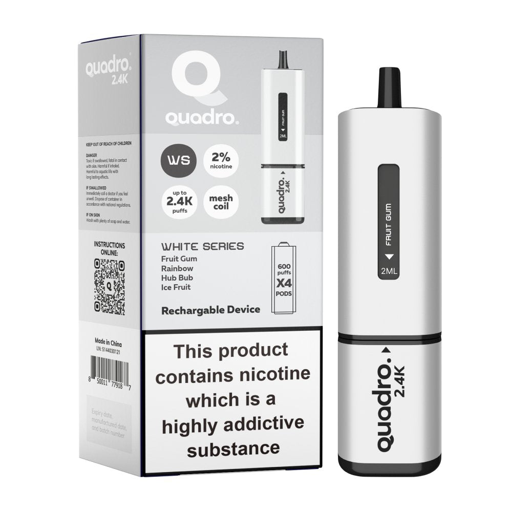 Quadro 2400 Puffs 4 in 1 Disposable Vape Pod Box of 5 - Mcr Vape Distro